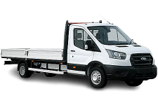 Van Rental Leyland - White Ford Transit Dropside Van - Van hire Leyland